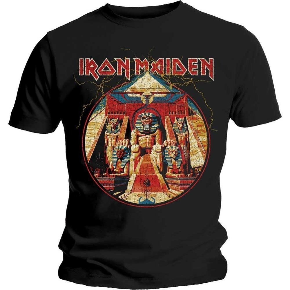 Iron Maiden Powerslave Lightning Circle Unisex Tshirt